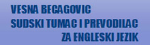Sudski tumač za engleski jezik Becagović Vesna logo